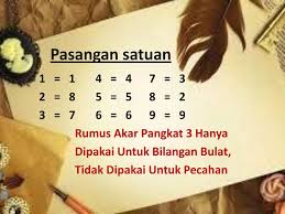 Bilangan kuadarat / pangkat 2 yang pernah saya posting sebelumnya yang wajib anda pelajari juga tapi kali ini akan saya bagikan cara lain dengan menggunakan rumus seperti berikut ini. Rumus Cepat Mencari Akar Pangkat Tiga Ppt Download