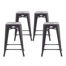 Amazon Com Buschman Metal Bar Stools 24 Counter Height Indoor Outdoor And Stackable Set Of 4 Bronze Kitchen Dining Bar Stools Metal Bar Stools Stool