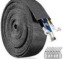 Cable Sleeve 25FT Nylon - 1.25" ID Abrasion/Flame Resistant Hose Cover  (Black) Rod Sleeves