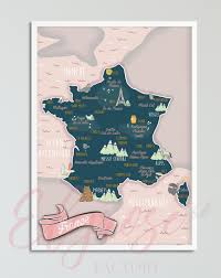 Made In France30 X 40cmvendue Non Encadreeversion Rose Il M Etait Egalement Impossible De Ne Pas Faire Une Carte De Notre France Vou Art Poster Movie Posters