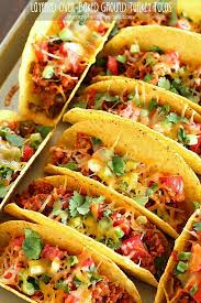 Layered Oven Baked Ground Turkey Tacos Yummy Healthy Easy Ground Turkey Taco Recipes Ground Turkey Tacos Turkey Tacos Recipes