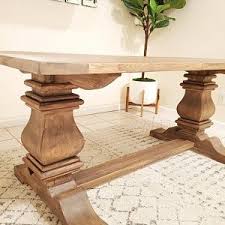 Trestle Dining Table Etsy In 2020 Dining Table Double Pedestal Dining Table Trestle Dining Tables