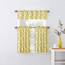Maybe you would like to learn more about one of these? Mainstays Sunflower 3 Piece Kitchen Curtain Tier And Valance Set Walmart Com Walmart Com