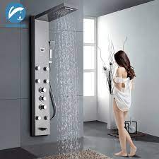We can also provide white acrylic walls to complete the enclosure. Brushed Thermostatic Rainfall Shower Panel Faucet Stainless Steel Shower Column Digital Temperature Display Body Massage System Shower Faucets Aliexpress