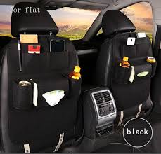 For Fiat Punto Fiat 500 Panda Black Grey Red Single Multi Plush Pocket Storage Hanger Back Car Seat Cover Car Storage Bag Storage Bags Organization Bag Storage