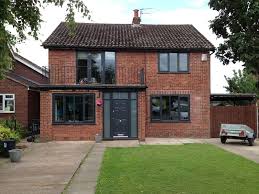 Black Aluminum Windows Google Search Red Brick House Exterior Brick Exterior House Red Brick House