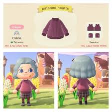 Cableknit Sweater W Heart Shaped Elbow Patches Super Cute Simple Design But I Did Do Some Detai Animal Crossing Funny Animal Crossing New Animal Crossing