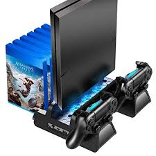 Oivo Ps4 Ps4 Slim Ps4 Pro Vertical Cooling Stand With Controller Charging Dock And 12 Game Slots A Ps5 Playstation Videoga In 2020 Ps4 Slim Ps4 Pro Charging Dock