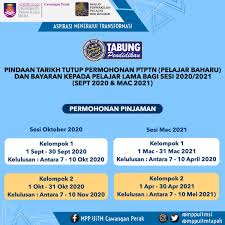 Semoga dipermudahkan segala urusan pelajar bagi mengharungi minggu destinasi pelajar selama seminggu mds. Mpp Uitm Cawangan Perak On Twitter Pindaan Tarikh Tutup Permohonan Ptptn Pelajar Baharu Bayaran Kepada Pelajar Lama Bagi Sesi 2020 2021 Sept 2020 Mac 2021 Uitmdihatiku Kitauitm Aspirasimenerajuitransformasi Uitmperak