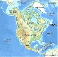 Según la rae (y en general para los países hispanohablantes), américa del norte está compuesta por tres países : Mapa De America Del Norte Norteamerica Politico Fisico Mudo
