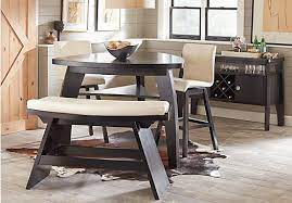 Noah Chocolate 4 Pc Bar Height Dining Room With Vanilla Barstools Affordable Dining Room Sets Dining Room Sets Counter Height Dining Sets