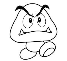 Mario Coloring Pages Goomba Mushroom Disegni Da Colorare Festa Di Compleanno Super Mario Attivita Per Bambini