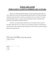 You can do the exercises online or download the worksheet as pdf. Surat Aku Janji Pdf Surat Aku Janji Perjanjian Jaminan Berkelakuan Baik Bahawa Saya Muhammad Hafiz Bin Shukor Nombor Kad Pengenalan 970428 045283 Course Hero