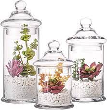 Apothecary jar,wholesale glass apothecary jar,clear apothecar feature 1.beautiful appearance with attractive design. Amazon Com Diamond Star Set Of 3 Glass Apothecary Jars With Lids Clear Bathroom Storage Organizer Canister Set For Qtips Cotton Swabs Cotton Balls Bath Salts H 11 8 5 7 5 D 5 Home