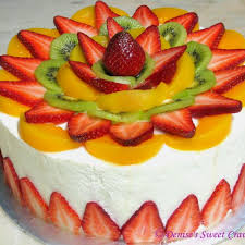 Vanilla Chiffon Cake With Fresh Fruits Fruit Cocktail Cake Easy Cake Decorating Fresh Fruit Cake