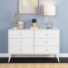 Amazon.com changes price frequently so deal may expire at any time. Prepac Milo Mid Century Modern 6 Drawer Double Dresser In White Wdbr 1406 1
