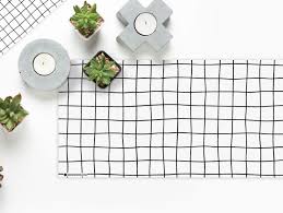 Grid 8211 Design Vinyl Table Runner Dining Table In Kitchen Bbq Table Romantic Dinner For Two
