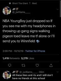 In january 2021, he and iyanna mayweather welcomed their first child together, his sixth son, kentrell jr. Nba Youngboy Just Dropped So If You See Me With My Headphones In Throwing Up Gang Signs Walking Pigeon Toed Leave Me Tf Alone Or I Ll Send You To Winnfield 92