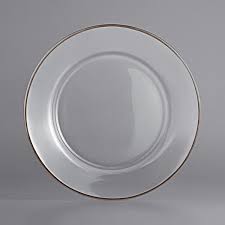 Incorporate both flowers and candles as the centerpiece and center a small vase of flowers in the center of the plate and surround it with tea light candles. The Jay Companies 1970002 13 Round Clear Platinum Rim Glass Charger Plate
