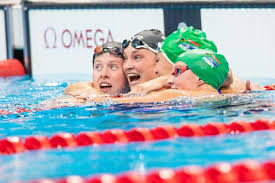 Annie lazor and lilly king react after the women's 200 breaststroke during wave 2 of the u.s. V5oknpfhvbdx9m