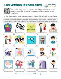 Los Verbos Irregulares En Espanol Ejercicios En Pdf Spanishlearninglab Irregular Verbs Verb Worksheets Spanish
