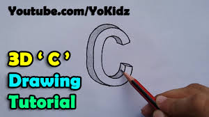 It's also possible to do lower case letters in 3d, but it's much easier in upper. How To Draw 3d Letter C For Kids Youtube