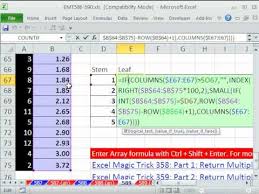 How To Make An Excel Formula For A Decimal Stem Leaf Chart