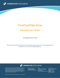 Purecloud Edge Setup Administrator S Guide Purecloud Edge Setup Administrator S Guide