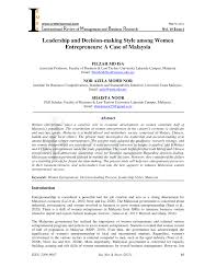 The study of law in malaysia is a ruling system, a set of rules and regulations which applies to all members of a society governed by the judiciary system of. Pdf Leadership And Decision Making Style Among Women Entrepreneurs A Case Of Malaysia