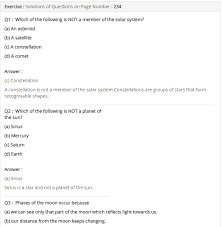 Ncert Solutions For Class 8 Science Stars And The Solar System Class 8 Solar System Solutions