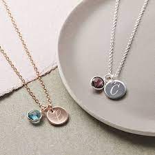 Personalised Initial Birthstone Necklace Initial Birthstone Necklace Birthstone Necklace Birthstones