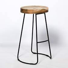 Metal kitchen shelves industrial looking bar stool. Industrial 74cm Tractor Style Wooden Seat Black Finish Iron Metal Large Bar Stool Furniture La Maison Chic Luxury Interiors