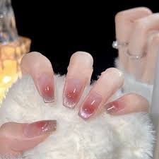 Blusher Style Cat Eye Press on Nails|gradient French Nails|simple Nails|cute  Design Fake Nails|premium Summer Nails Stunning|gift for Her - Etsy