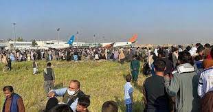 Five people are thought to have died during chaotic attempts to board flights at kabul airport and flee the taliban. 277l1m0bnonk6m