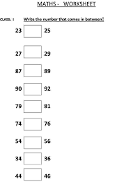 There are also some worksheets which explore the properties of a range of 2d shapes. Write The Number That Comes In Between A Maths Worksheet For Class 1