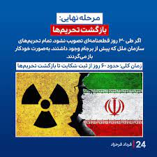 Fardad Farahzad | فرداد فرحزاد‎ | ‎زمان‌بندی مراحل فعال شدن مکانیزم ماشه و بازگشت تحریم‌ها‎ | Instagram