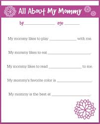 Mother's day gift from kids. Free Printable Mother S Day Interview For Kids No Time For Flash Cards