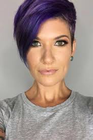Short hairstyles look flattering on almost everyone, and whatever your preference, our short hairstyles gallery from the top hair salons around the world will inspire you to try on some great. Side Parted Purple Long Pixie Shorthaircuts Pixi Hairs London