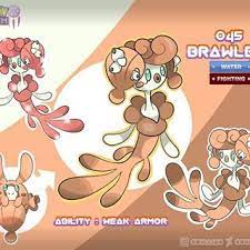Round 2 Here Comes Brawleen The Water Fighting Evolition Of Shelling What Do You Think Fakemon Pokemon Pokemongo Pokemonul Novos Pokemons Pokemon