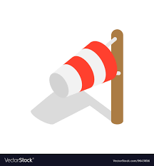 windsock icon in isometric 3d style