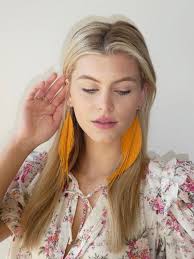 Leather Feather Earrings 8 Inch EXTRA Long Leather Earrings Statement  Earrings Featherlight Earrings Leather Earrings Statement Earrings