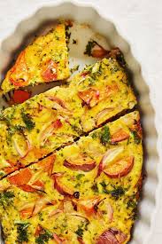 Recipe Spicy Kale And Sweet Potato Egg Bake Recipe Recipes Vegetarian Breakfast Recipes Potato Egg Bake