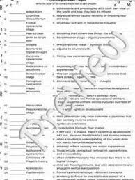 Jean Piaget S Theory Characteristics And Stages Of Cognitive Development1 Worksheet 25 Match Em S 1 Answer K Jean Piaget Developmental Psychology Psychology