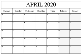 Print the calendar template or use it digitally. 30 Best Free Printable Calendars For April 2020 Onedesblog Free Printable Calendar Templates Printable Calendar Word Blank Calendar Pages