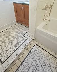 In fact, ceramic tiles adorned bathrooms as far back as the roman empire. Pre Depression Era Hexagonal Tile With Black Pencil Borders Craftsman Bathroom Seattle By Jm Bogan Remodeling