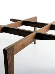 A wood pallet table with hairpin leg idea. An Elegant Dining Table Design With Glass And Wood Base Horm Interior Design Ideas Ofdesign