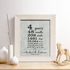 Traditional names exist for some of them: Personalized 4th Linen Anniversary Gift For Him Or Her 4 Yearsand Counting Linen Print Gifts For Husband Anniversary Gifts Diy Gifts For Him Gifts For Husband