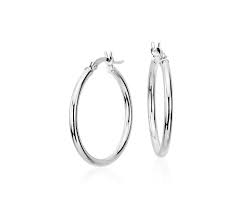 Junior jewels kids' 14k gold over silver cubic zirconia flower hoop earrings. Medium Hoop Earrings In 14k White Gold 1 Blue Nile