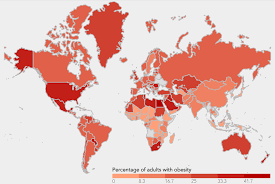 World Obesity Federation Map Of Obesity Prevalence Worldwide Obesity Global Views Health Policy