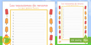 Detailed translations for vacaciones from spanish to english. Ficha De Actividad Lista De Las Vacaciones De Verano